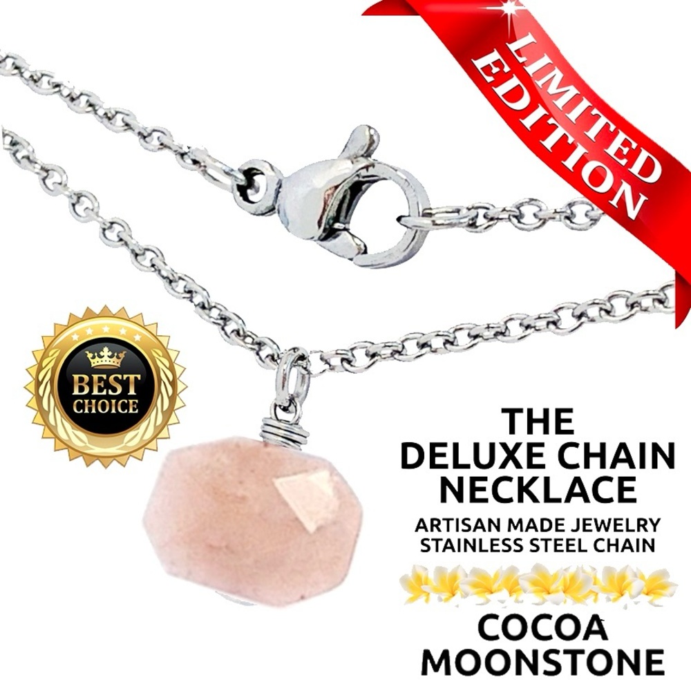ISLAND SUNSET ARTISAN Deluxe Necklace Necklace StainlessSteel COCOA MOONSTONE